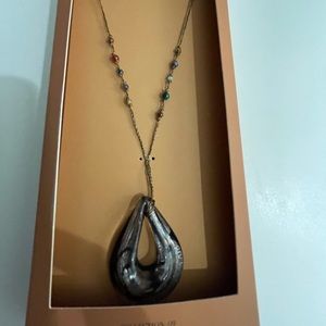 Brand new Zara long fashion necklace glass pendant
